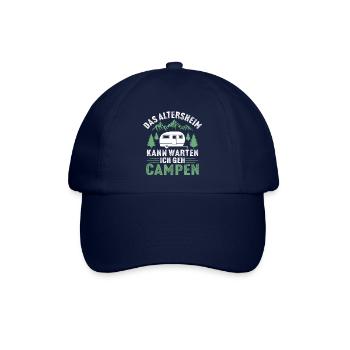 das altersheim kann warten ich geh campen - Baseballkappe - Blau/Blau - Vorne
