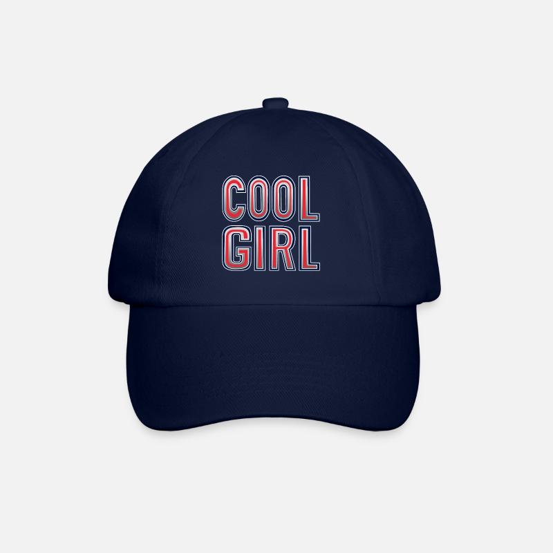 Cool Girl Silber - Coole Mädchen T-Shirt - Baseballkappe - Blau/Blau