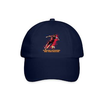 A footballer in dynamic action, modern pop-art - Baseball Cap - blue/blue - Front