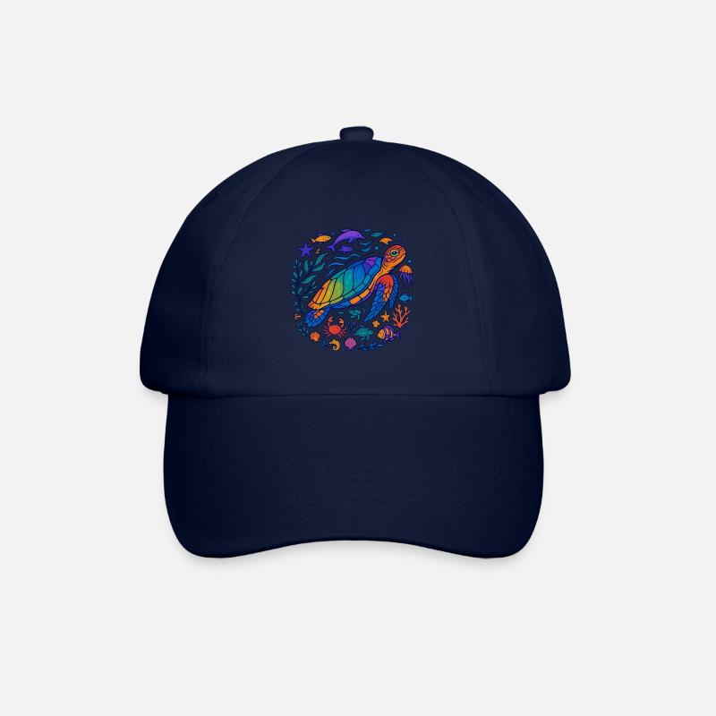 Créatures marines colorées – Turtle & Ocean - Casquette classique - bleu/bleu