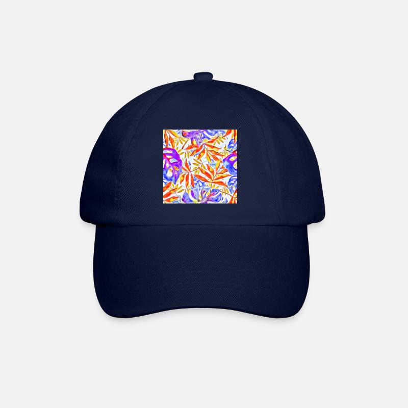 Tropical leaves collage - Baseball Cap - blue/blue