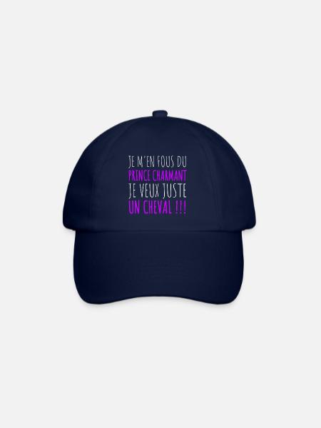 Je veux juste un cheval humour équitation cadeau - Casquette classique - bleu/bleu