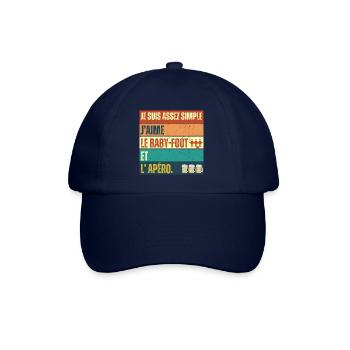 J' aime le baby-foot et l' apéro cadeau vintage - Casquette classique - bleu/bleu - Devant