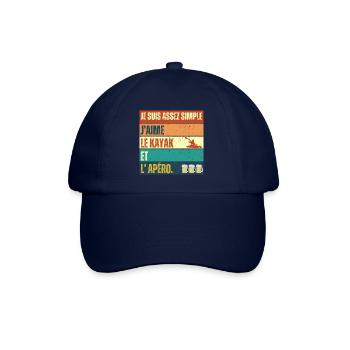 J' aime le kayak et l' apéro humour kayakiste - Casquette classique - bleu/bleu - Devant