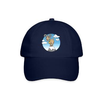 Mountain Goat Goat on Mountain Peak Mountains Cartoon - Baseball Cap - blue/blue - Front