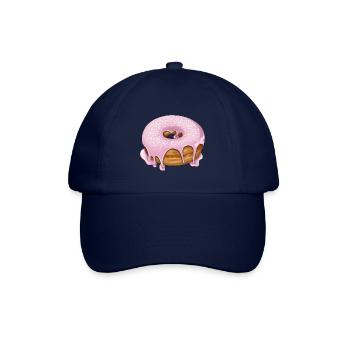Donut pink mit Streusel Gebäck Illustration - Baseballkappe - Blau/Blau - Vorne