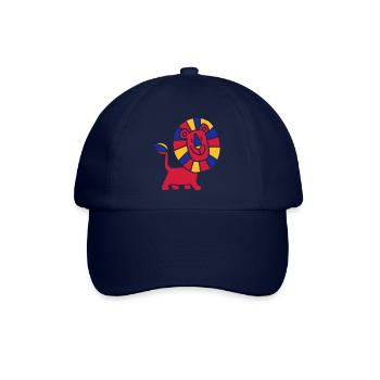 Gentle Cartoon Lion by Cheerful Madness!! - Baseball Cap - blue/blue - Front
