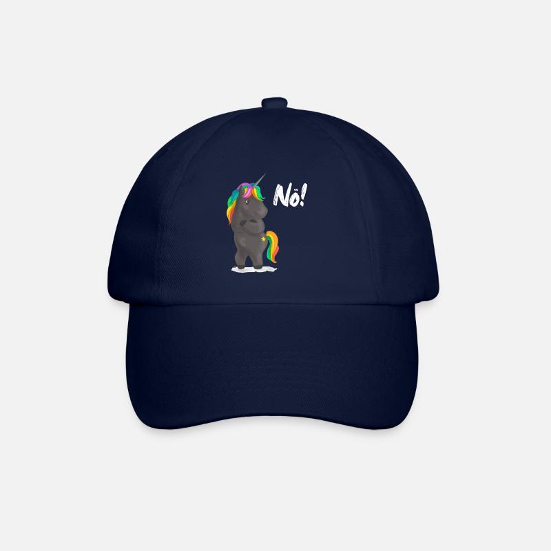 Verärgerter Regenbogen-Pony mit Witz - Baseballkappe - Blau/Blau