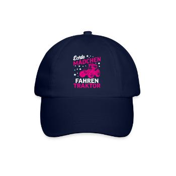 Echte Mädchen Fahren Traktor - Baseballkappe - Blau/Blau - Vorne
