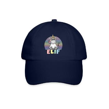Elif Einhorn Name - Baseballkappe - Blau/Blau - Vorne