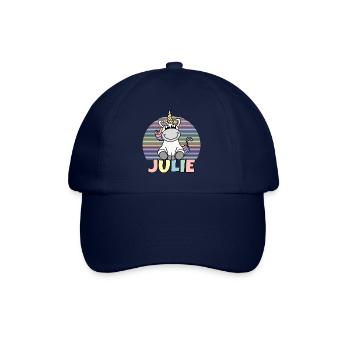 Julie Nom de la licorne - Casquette classique - bleu/bleu - Devant