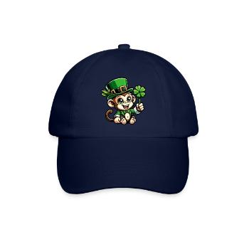 St. Patrick's Day Affe Schimpanse Kleeblatt Design - Baseballkappe - Blau/Blau - Vorne
