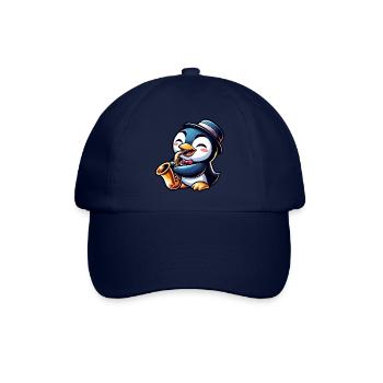Pinguin Saxofon Jazz Musiker Saxofonist - Baseballkappe - Blau/Blau - Vorne
