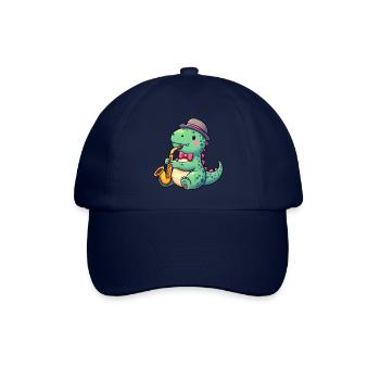 T-Rex Dino Saxofonist Jazz - Baseballkappe - Blau/Blau - Vorne