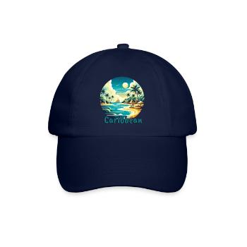 Karibik Urlaub Amerikanischer Strand - Baseballkappe - Blau/Blau - Vorne