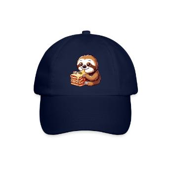 Faultier Liebt Italienische Lasagne - Baseballkappe - Blau/Blau - Vorne