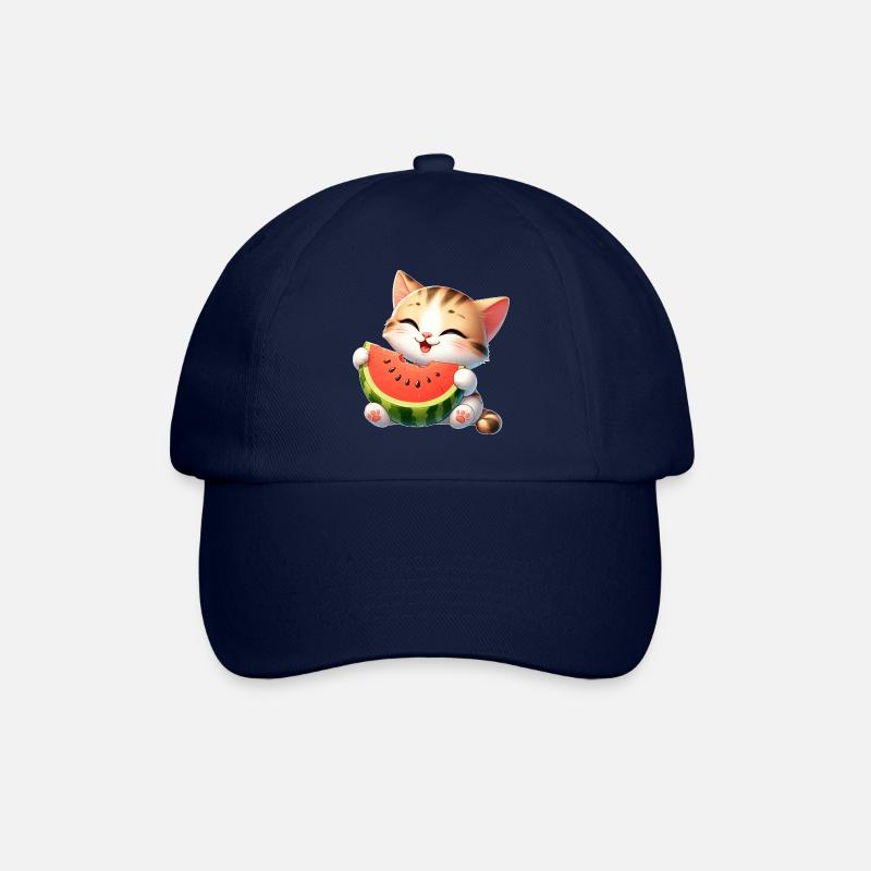 Melon Chat Pastèque Drôle Fruité - Casquette classique - bleu/bleu