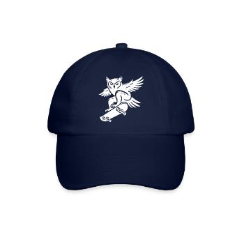 Schneeeule Skateboard Silhouette Minimalistischer - Baseballkappe - Blau/Blau - Vorne