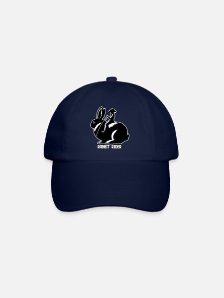 Rabbit Rider (text light - with outline, 3-Color) - Baseball Cap - blue/blue