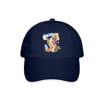 Abstrakte Katze im modernen Farbblock-Design - Baseballkappe - Blau/Blau - Vorne