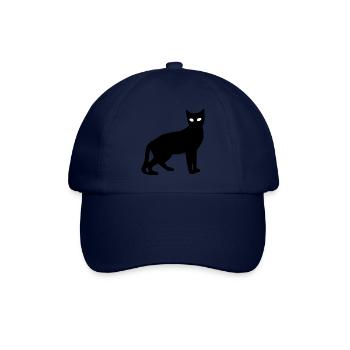 Black Cat Silhouette Gift Cat Lover - Baseball Cap - blue/blue - Front
