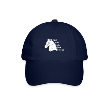 Juste une fille qui loves Horss Équestre cadeau - Casquette classique - bleu/bleu - Devant