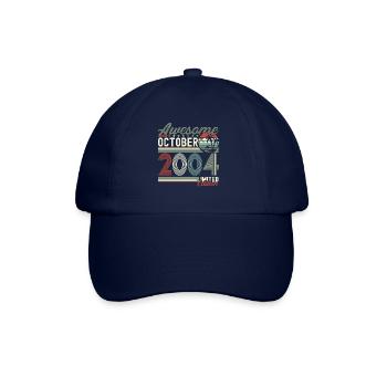 Awesome October 2004 18th Birthday Gift - Baseball Cap - blue/blue - Front