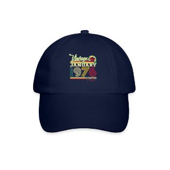Né 1976 Janvier 47e anniversaire Homme cadeau - Casquette classique - bleu/bleu - Devant