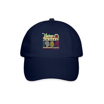 Born 1984 January 39th birthday Gift man - Baseball Cap - blue/blue - Front