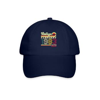 Born 1983 February 40th birthday gift man - Baseball Cap - blue/blue - Front