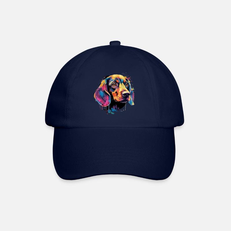 Dackel Hund Teckel Watercolor Art Hundekopf - Baseballkappe - Blau/Blau