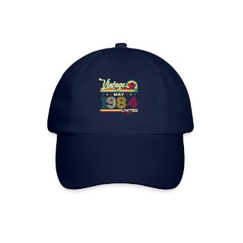 Vintage May 1984 Vintage 1984 Birthday 1984 - Baseball Cap - blue/blue - Front