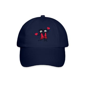 2 herzen beste umriss rahmen herz best friends tex - Baseballkappe - Blau/Blau - Vorne