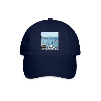 Der kleine Hafen der Bretagne - Baseballkappe - Blau/Blau - Vorne