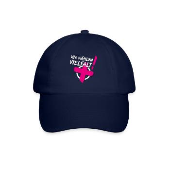 Wir wählen Vielfalt! (CSD-Design 2024) - Baseballkappe - Blau/Blau - Vorne