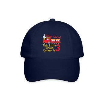 Birthday Shirt 3 year Railway Locomotive Baby Boy - Baseball Cap - blue/blue - Front