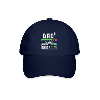 Dad father of 3 third three child baby children - Baseball Cap - blue/blue - Front
