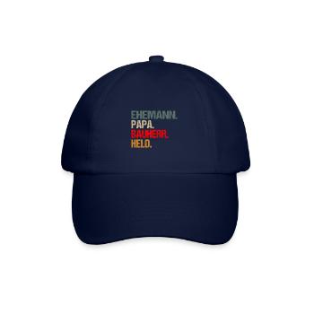 Bauherr Papa Ehemann Spruch Richtfest Retro Lustig - Baseballkappe - Blau/Blau - Vorne