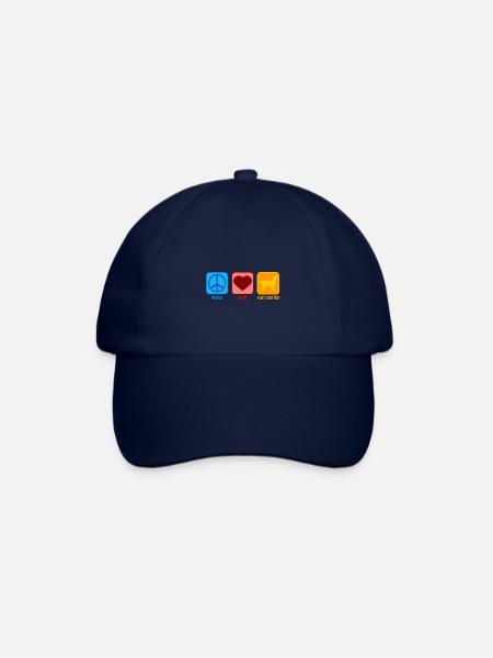Flat Coated Retriever Peace Love disant rétro - Casquette classique - bleu/bleu