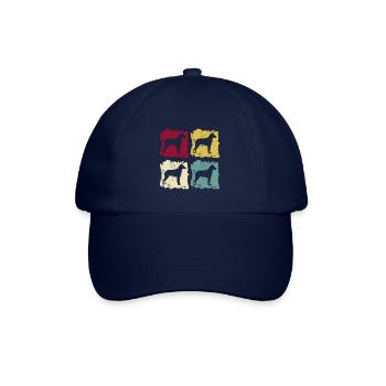 Kurzhaarcollie Kurzhaar Collie Pop Art Retro - Baseballkappe - Blau/Blau - Vorne
