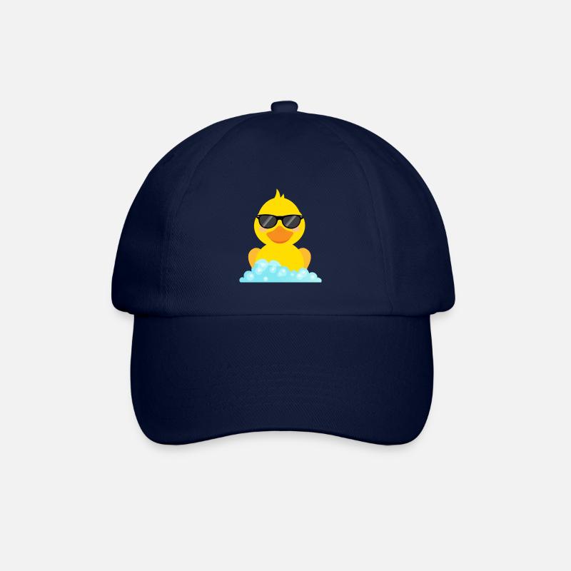 Gelbe Ente Badeente mit Sonnenbrille - Baseballkappe - Blau/Blau