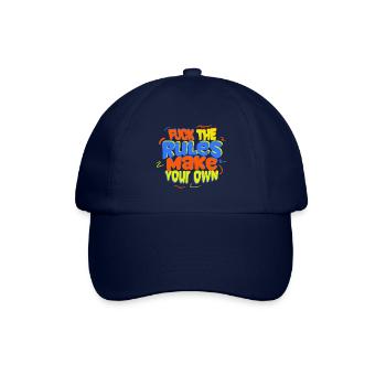 Fuck the Rules, make your own! colorful gift idea - Baseball Cap - blue/blue - Front