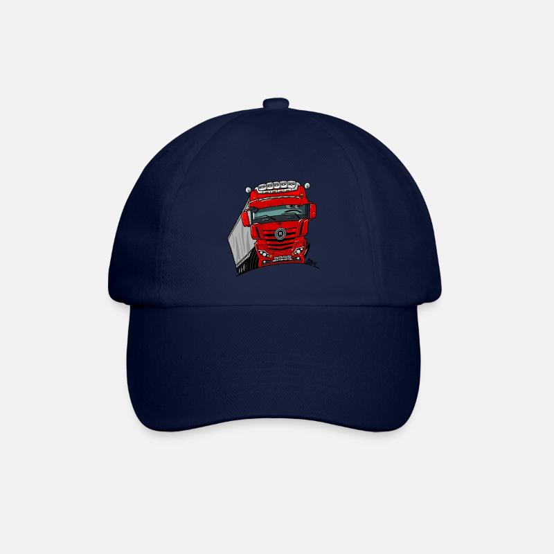 0807 M LKW rot Anhänger - Baseballkappe - Blau/Blau