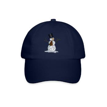 Glücklicher wirbelnder Schneemann - Baseballkappe - Blau/Blau - Vorne