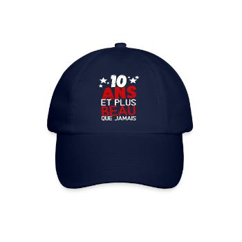 T shirt anniversaire 10 ans humour enfant cadeau - Casquette classique - bleu/bleu - Devant