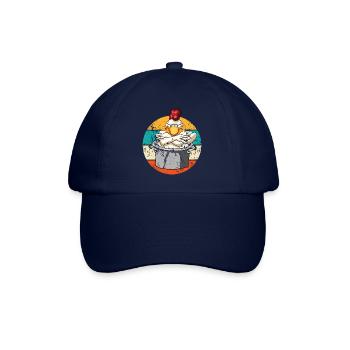 Vintage Retro Huhn Kochtopf - Baseballkappe - Blau/Blau - Vorne