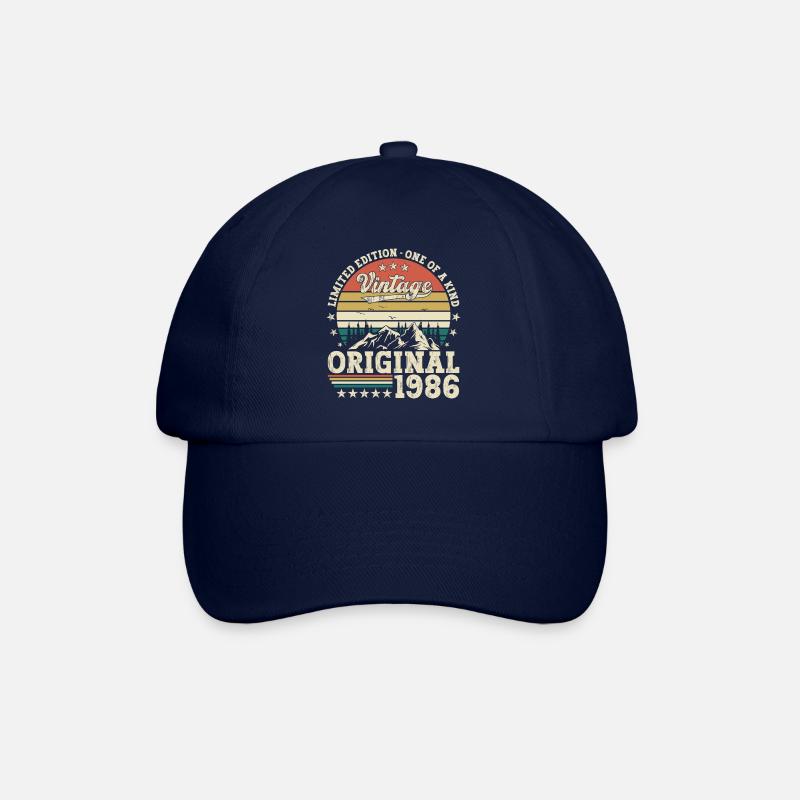 Original 1986 36. Geburtstag Geschenk Herren - Baseballkappe - Blau/Blau