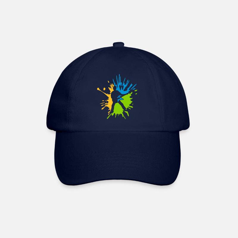 Bunte Tropfen Gitarrist Farbklecks - Baseballkappe - Blau/Blau