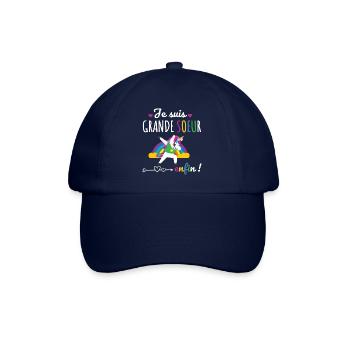 Je suis grande soeur enfin humour licorne cadeau - Casquette classique - bleu/bleu - Devant