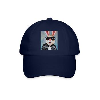 Stylischer Hase - Baseballkappe - Blau/Blau - Vorne